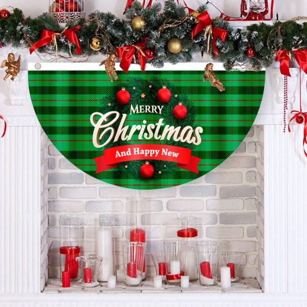 Cartoon Printed Outdoor Fan-shaped Hanging Flag Christmas Decorations, Style: Elderly - Image 6