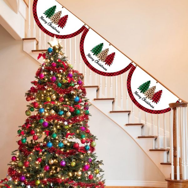 Cartoon Printed Outdoor Fan-shaped Hanging Flag Christmas Decorations, Style: Elderly - Image 8