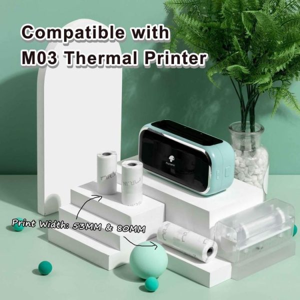 Phomemo M03 Series 3rolls / Pack 80mmx3.5m 10 Years Thermal Self-adhesive Black on White Printing Paper - Image 4