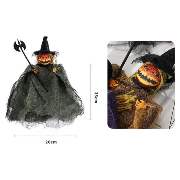 Halloween Terror Pumpkin Doll Pendant Haunted House Party Hanging Ghost Props (Purple) - Image 3