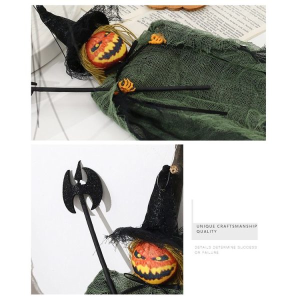 Halloween Terror Pumpkin Doll Pendant Haunted House Party Hanging Ghost Props (Purple) - Image 4