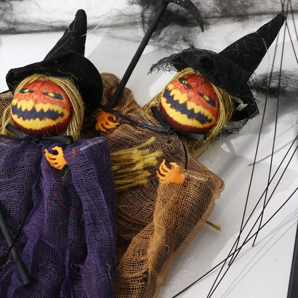 Halloween Terror Pumpkin Doll Pendant Haunted House Party Hanging Ghost Props (Purple) - Image 6