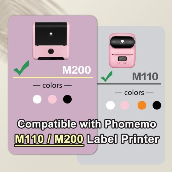 Phomemo M110 / M200 600pcs / Roll 20x10mm Square Self-Adhesive Thermal Labels on White Background - Image 3