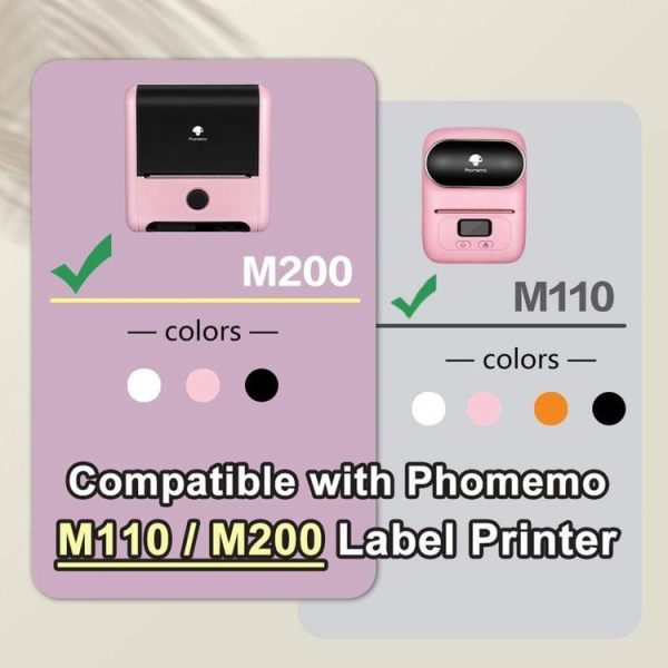 Phomemo M110 / M200 320pcs / Roll 20x40mm Square Self-Adhesive Thermal Labels On White Background - Image 2