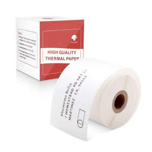 Phomemo M110 / M200 130pcs / Roll 40x60mm Square Self-Adhesive Thermal Labels On White Background