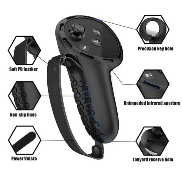 Meta Quest 3S / 3 Controller Silicone Anti-Slip Protective Cover VR Accessories (Black) - Image 4