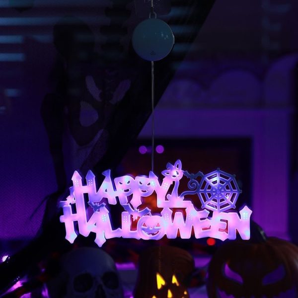 4.5V Happy Halloween Hanging Bat Pendant Party Decoration Supplies (Purple)