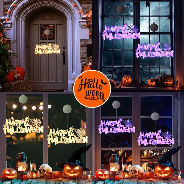 4.5V Happy Halloween Hanging Bat Pendant Party Decoration Supplies (Purple) - Image 5
