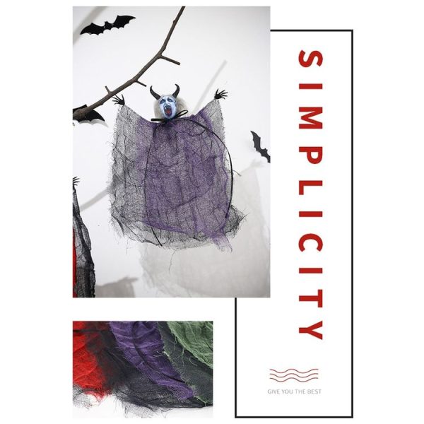 Halloween Decorations Horror Evil Ghost Doll Pendant Haunted House Decoration Props (Purple) - Image 4