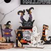 Halloween Decorations Witch Ghost Painted Wooden Ornament Party Decorative Props, Style: Witch Leg - Image 2