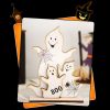 Halloween Decorations Witch Ghost Painted Wooden Ornament Party Decorative Props, Style: Witch Leg - Image 6