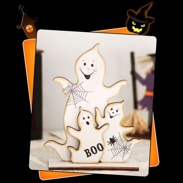 Halloween Decorations Witch Ghost Painted Wooden Ornament Party Decorative Props, Style: Witch Leg - Image 6