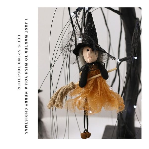 Halloween Broom Witch Doll Pendant Ghost Festival Party Props (Green) - Image 7