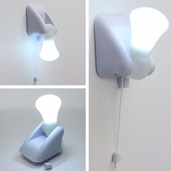0.3W LED Mini Pull Cord Light Bulb Bedside Night Light (White) - Image 3