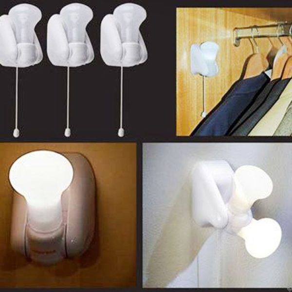 0.3W LED Mini Pull Cord Light Bulb Bedside Night Light (White) - Image 5
