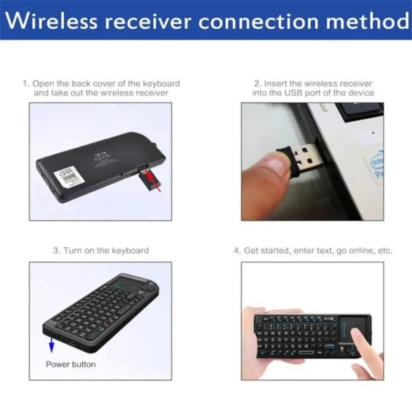 Rii X1 2.4G Mini Classic Wireless Keyboard Keypad And Mouse All-In-One Kit (Black) - Image 4