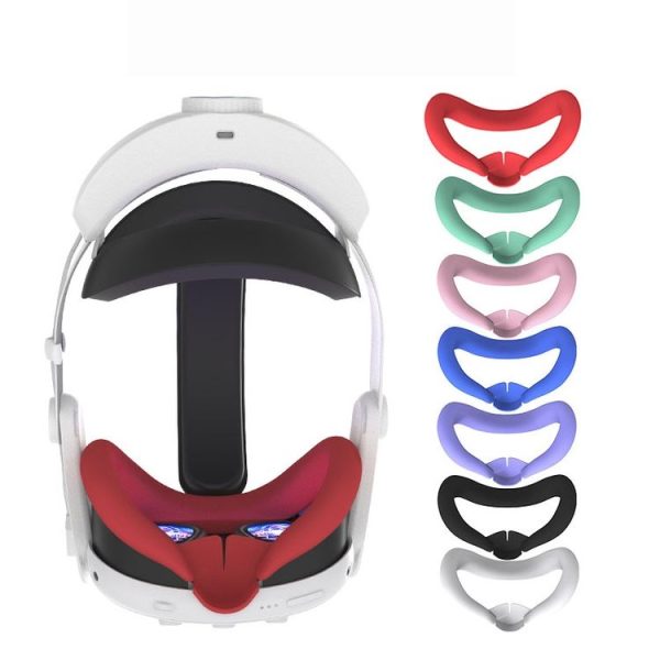 Meta Quest 3 Silicone Face Cover Eye Mask with Nose Pad (White) - Image 4