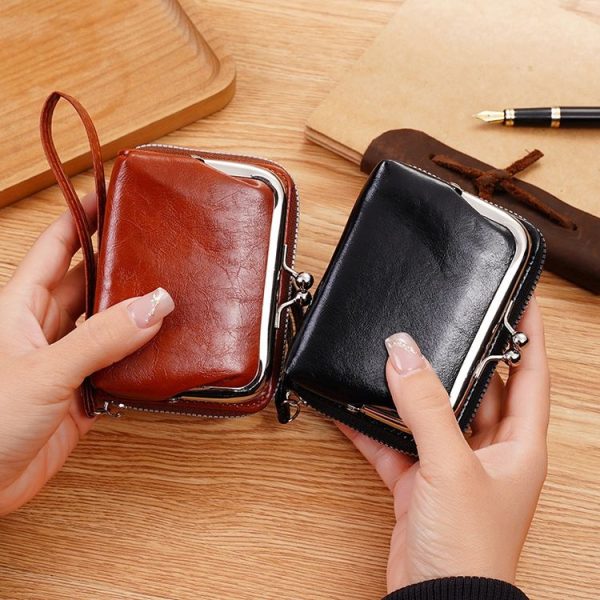 Ladies Buckle Coin Purse Detachable Large Capacity Clutch Bag Multi-card Slot Wallet (Light Brown) - Image 11