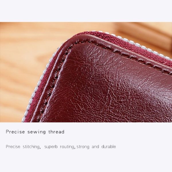 Ladies Buckle Coin Purse Detachable Large Capacity Clutch Bag Multi-card Slot Wallet (Light Brown) - Image 7