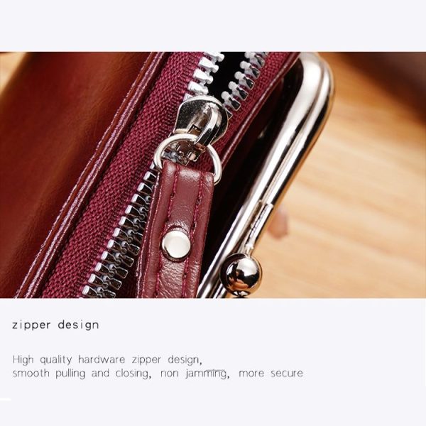 Ladies Buckle Coin Purse Detachable Large Capacity Clutch Bag Multi-card Slot Wallet (Light Brown) - Image 9
