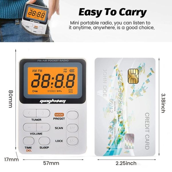 SH-01 LED Display Portable FM / AM Two-band Radio Special for Listening Tests, Style: JPN Version (White) - Image 3