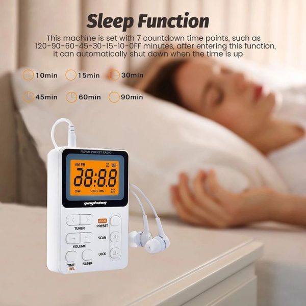SH-01 LED Display Portable FM / AM Two-band Radio Special for Listening Tests, Style: JPN Version (White) - Image 6