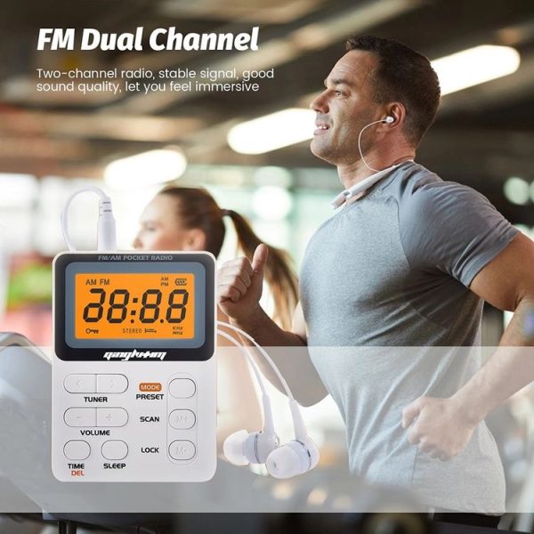 SH-01 LED Display Portable FM / AM Two-band Radio Special for Listening Tests, Style: JPN Version (White) - Image 7