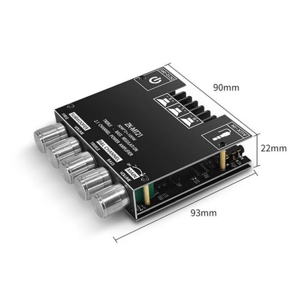 ZK-MT21 50W x 2+100W 2.1 Channel Bluetooth Digital Amplifier Module - Image 2