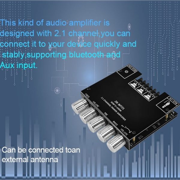 ZK-MT21 50W x 2+100W 2.1 Channel Bluetooth Digital Amplifier Module - Image 6
