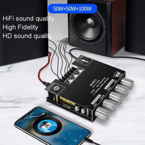 ZK-MT21 50W x 2+100W 2.1 Channel Bluetooth Digital Amplifier Module - Image 7