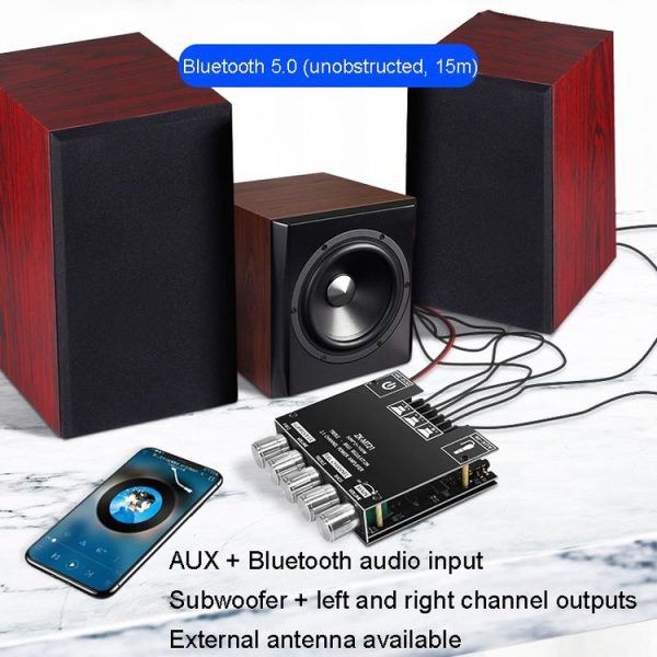 ZK-MT21 50W x 2+100W 2.1 Channel Bluetooth Digital Amplifier Module - Image 8