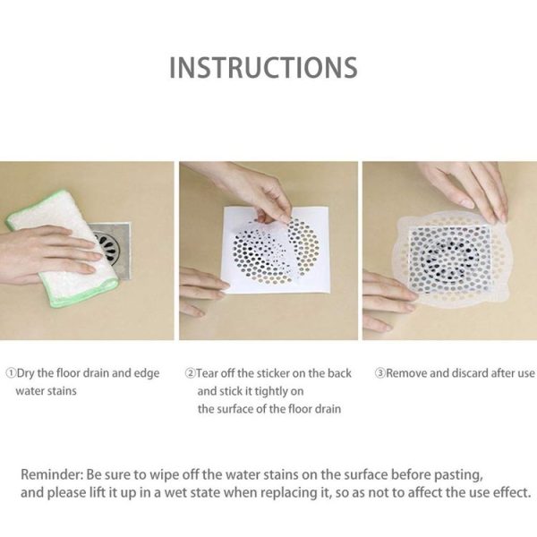 FASOLA 15pcs / Bag Sink Disposable Filter Sewer Mouth Non-woven Floor Drain Sticker, Spec: Small Hole - Image 9