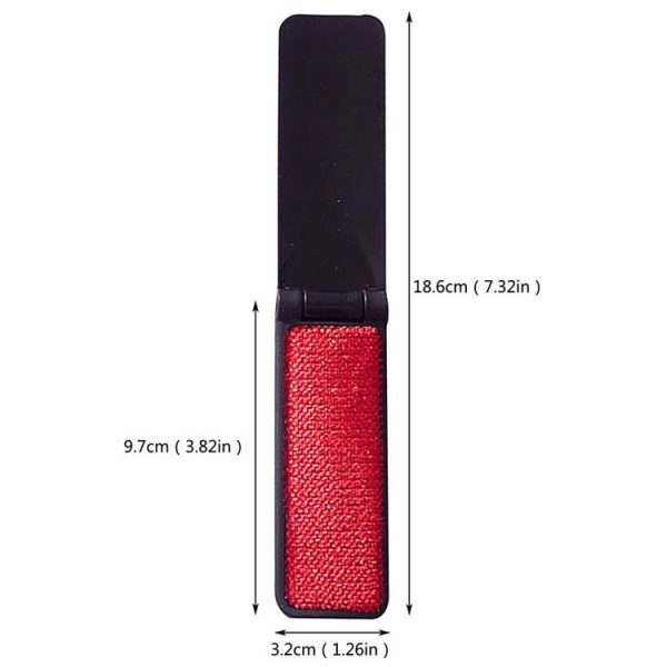 Portable Clothes Hair Removal Brush Folding Static Hair Remover (Black) - Image 2