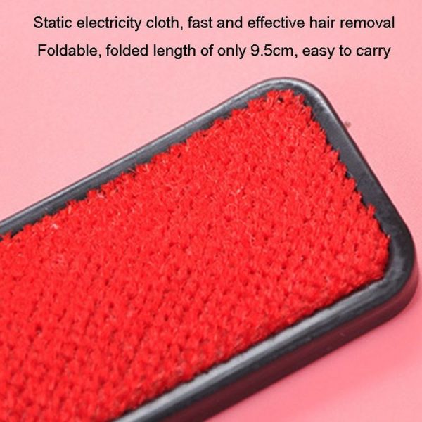 Portable Clothes Hair Removal Brush Folding Static Hair Remover (Black) - Image 3
