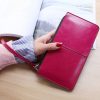 Ladies Long Zipper Multi-Card Slot Wallet Multifunctional Wristlet Wallet (Black) - Image 2