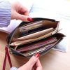 Ladies Long Zipper Multi-Card Slot Wallet Multifunctional Wristlet Wallet (Black) - Image 6
