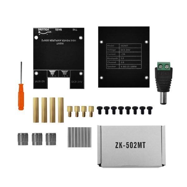 ZK-502MT 50W x 2 2.0 Stereo Bluetooth Audio Digital HIFI Power Pipe Module - Image 10