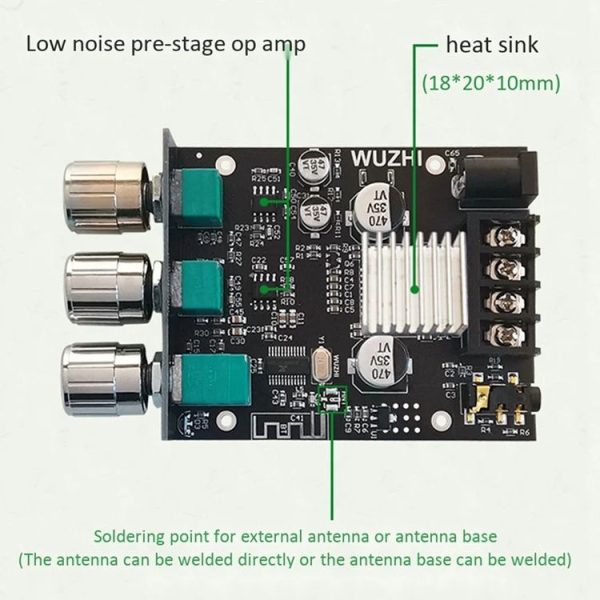 ZK-502MT 50W x 2 2.0 Stereo Bluetooth Audio Digital HIFI Power Pipe Module - Image 6