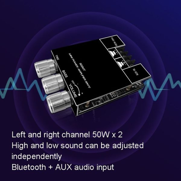 ZK-502MT 50W x 2 2.0 Stereo Bluetooth Audio Digital HIFI Power Pipe Module - Image 8