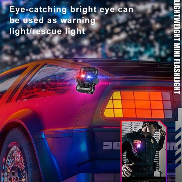 Portable Keychain Light Camping EDC Flashlight Rechargeable Mini Lantern With Magnet (Black) - Image 8