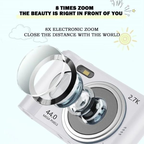 2.4-inch TFT Color Screen HD Digital Camera Portable Travel 8X Zoom Smart Camera (Black Standard) - Image 6
