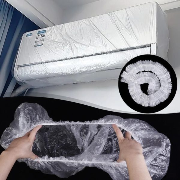 10pcs / Bag Air Conditioner Dust Cover Disposable Indoor Unit Cover Large Elastic Bag 70x145cm (White)
