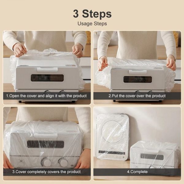 10pcs / Bag Disposable Furniture Dust Cover For Electric Cooker Oven Electric Fan 60x70cm (White) - Image 8