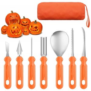 7-in-1 Halloween Pumpkin Carving Set DIY Halloween Decoration With Carry Bag