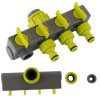 Garden Lawn Watering EU Threaded Faucet One Input Four Output Valve Diverter (Green And Gray) - Image 2
