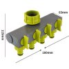 Garden Lawn Watering EU Threaded Faucet One Input Four Output Valve Diverter (Green And Gray) - Image 3