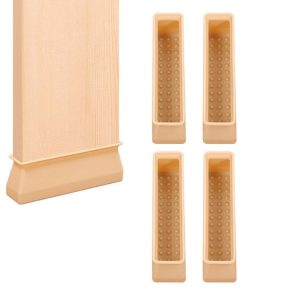 4pcs / Set Childrens Bed Feet Silicone Fixed Anti-Slip Mat Silent Wear-Resistant Bed Feet Protector (Yellow)