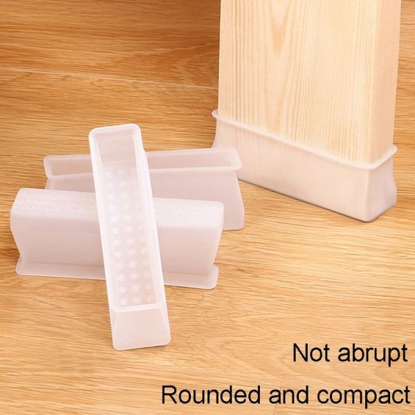 4pcs / Set Childrens Bed Feet Silicone Fixed Anti-Slip Mat Silent Wear-Resistant Bed Feet Protector (Yellow) - Image 5