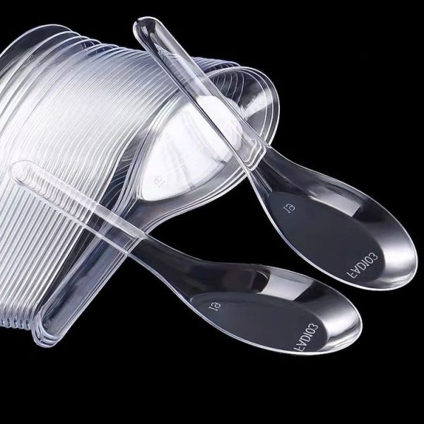 60pcs / Pack DY-103 Disposable PP Plastic Soup Spoon Packed Takeaway Scoop (White) - Image 4