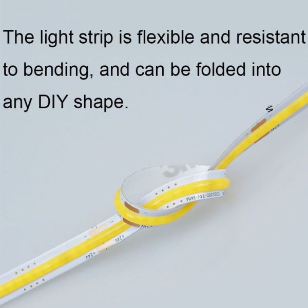 1m 24V 8mm Wide COB Adhesive Decorative LED Light Strip, Specification: 320 Beads-12W -90 Display (3000K) - Image 6
